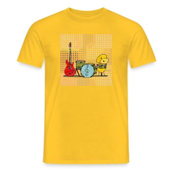 Musikinstrument - T-shirt herr - gul - Fram - AI Model Male 178 dark (178cm)