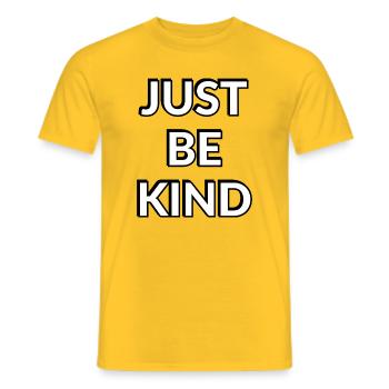 Just Be Kind Bold Typography - Men's T-Shirt - yellow - Front - AI Model Male 178 dark (178cm)
