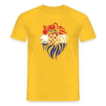 Croacia - Croatia - Tiger Flags - Men's T-Shirt - yellow - Front - AI Model Male 178 dark (178cm)