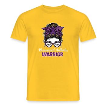 Rheumatoid Arthritis Warrior RA Awareness - Men's T-Shirt - yellow - Front - AI Model Male 178 dark (178cm)