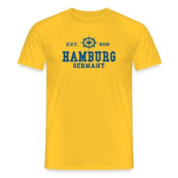 Hamburg Norddeutschland Norden - Männer T-Shirt - Gelb - Vorne - AI Model Male 178 dark (178cm)