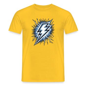 Lightning Lightning Thunderstorm Current Storm - Men's T-Shirt - yellow - Front - AI Model Male 178 dark (178cm)