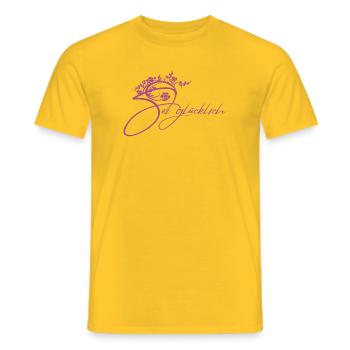 Be Happy Floral Lettering - Men's T-Shirt - yellow - Front - AI Model Male 178 dark (178cm)