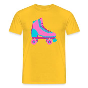 Rollschuh Rollschuhfahren Roller Derby 80er - Männer T-Shirt - Gelb - Vorne - AI Model Male 178 dark (178cm)