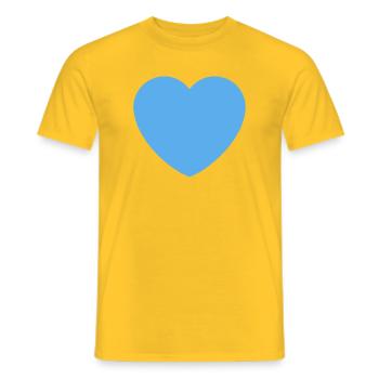 Blue Heart Motif - Men's T-Shirt - yellow - Front - AI Model Male 178 dark (178cm)