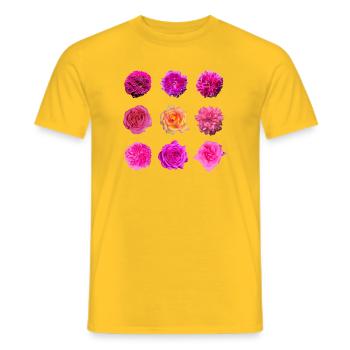Pinke Rosenvielfalt Rosen - Männer T-Shirt - Gelb - Vorne - AI Model Male 178 dark (178cm)