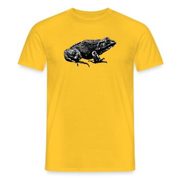 Graphic of a real frog in profile - Men's T-Shirt - yellow - Front - AI Model Male 178 dark (178cm)