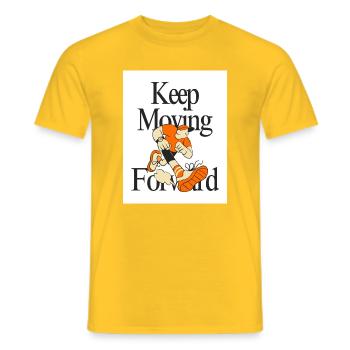 Running Theme Keep Moving Forward - Men's T-Shirt - yellow - Front - AI Model Male 178 dark (178cm)