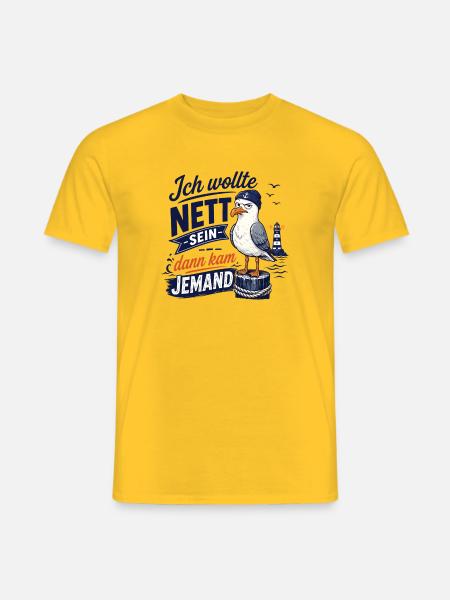Möwe Ich wollte nett sein Shirt - Männer T-Shirt - Gelb