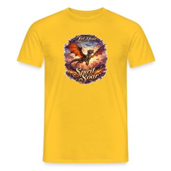 Let Your Spirit Soar – Drachenflug - Männer T-Shirt - Gelb - Vorne - AI Model Male 178 dark (178cm)