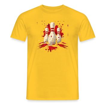 Bowling - Men's T-Shirt - yellow - Front - AI Model Male 178 dark (178cm)