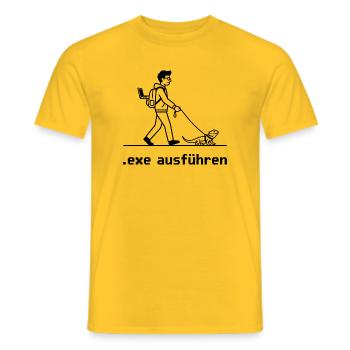EXE ausführen Informatiker Programmierer Admin - Männer T-Shirt - Gelb - Vorne - AI Model Male 178 dark (178cm)