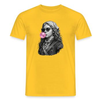 Anne Bonny Marin Vintage aux bulles roses - T-shirt homme - jaune - Devant - AI Model Male 178 dark (178cm)