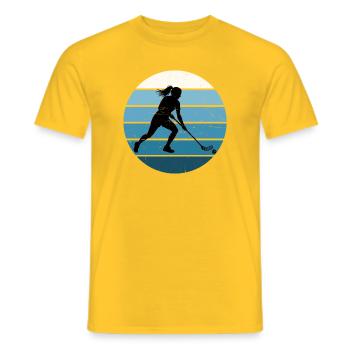 Idée cadeau pour un athlète de balle avec floorball - T-shirt homme - jaune - Devant - AI Model Male 178 dark (178cm)