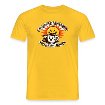 Sunrise Coffee Attitude Shirt - Men's T-Shirt - yellow - Front - AI Model Male 178 dark (178cm)