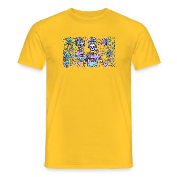 Sommer Vibes Skelettduo - Männer T-Shirt - Gelb - Vorne - AI Model Male 178 dark (178cm)