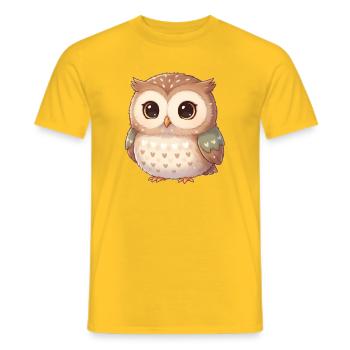 Eule - Männer T-Shirt - Gelb - Vorne - AI Model Male 178 dark (178cm)