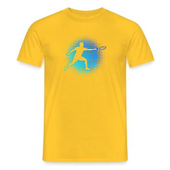 Frisbee Golf Geschenkidee für ein Scheibensportler - Männer T-Shirt - Gelb - Vorne - AI Model Male 178 dark (178cm)