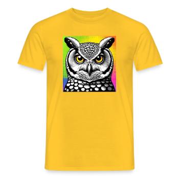 Eule - Männer T-Shirt - Gelb - Vorne - AI Model Male 178 dark (178cm)