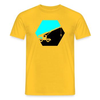 Excavator - Men's T-Shirt - yellow - Front - AI Model Male 178 dark (178cm)