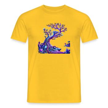 Magic Crystal Dragon Tree - Men's T-Shirt - yellow - Front - AI Model Male 178 dark (178cm)