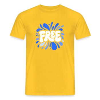 Blue Free Splash Explosion - Men's T-Shirt - yellow - Front - AI Model Male 178 dark (178cm)