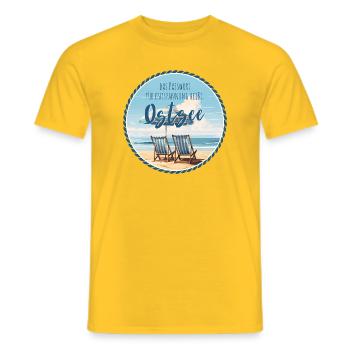 Ostsee Das Passwort Für Entspannung Urlaub - Männer T-Shirt - Gelb - Vorne - AI Model Male 178 dark (178cm)