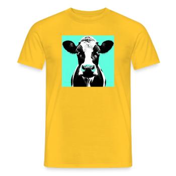 Kuh - Männer T-Shirt - Gelb - Vorne - AI Model Male 178 dark (178cm)