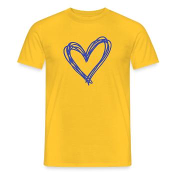 Heart - Men's T-Shirt - yellow - Front - AI Model Male 178 dark (178cm)
