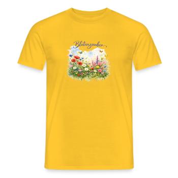 Blütenzauber Aquarell Wildblumenwiese - Männer T-Shirt - Gelb - Vorne - AI Model Male 178 dark (178cm)