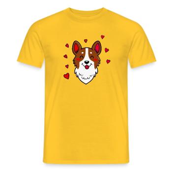 Border Collie mignon (Portrait comique) - T-shirt homme - jaune - Devant - AI Model Male 178 dark (178cm)