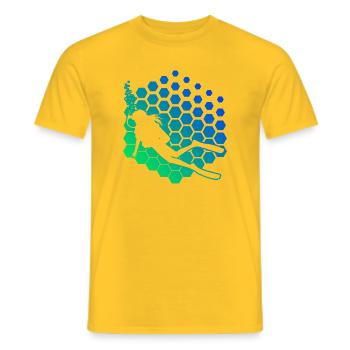 Idée cadeau pour un apnéiste avec apnée - T-shirt homme - jaune - Devant - AI Model Male 178 dark (178cm)