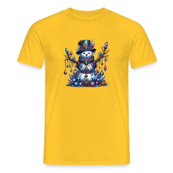 Kristallschneemann Schmuckzauber - Männer T-Shirt - Gelb - Vorne - AI Model Male 178 dark (178cm)