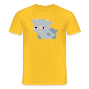 Belgian Blue Cow - Men's T-Shirt - yellow - Front - AI Model Male 178 dark (178cm)