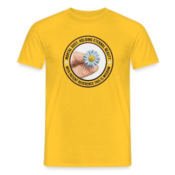 Daisy in Hand Flower Circle - Men's T-Shirt - yellow - Front - AI Model Male 178 dark (178cm)
