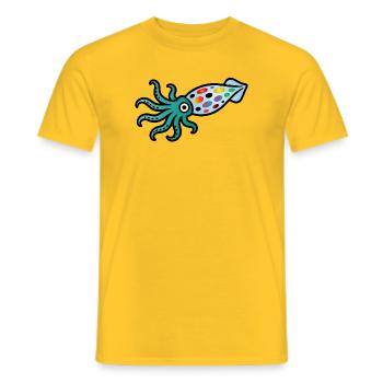 Bunter Tintenfisch | Maritimes Kunstmotiv  - Männer T-Shirt - Gelb - Vorne - AI Model Male 178 dark (178cm)