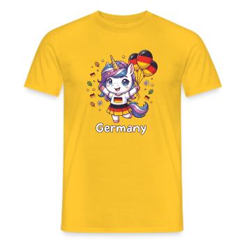 Kawaii Germany Unicorn - Men's T-Shirt - yellow - Front - AI Model Male 178 dark (178cm)