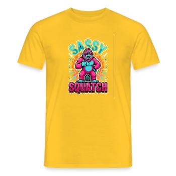  Sassy Squatch Bunter Lustiger Bigfoot Für Freche - Männer T-Shirt - Gelb - Vorne - AI Model Male 178 dark (178cm)