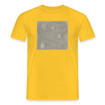 Realistische 3D Wassertropfen - Männer T-Shirt - Gelb - Vorne - AI Model Male 178 dark (178cm)