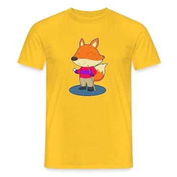Fuchs Billiard Queue - Männer T-Shirt - Gelb - Vorne - AI Model Male 178 dark (178cm)