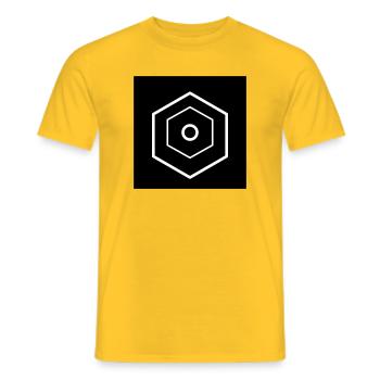 Mehrstufiges Hexagon-Logo Schwarz - Männer T-Shirt - Gelb - Vorne - AI Model Male 178 dark (178cm)