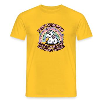 Je ne parle pas beaucoup parce que je suis brillant et je - T-shirt homme - jaune - Devant - AI Model Male 178 dark (178cm)