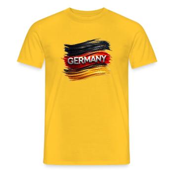 Drapeau de la ligne de peinture allemande - T-shirt homme - jaune - Devant - AI Model Male 178 dark (178cm)