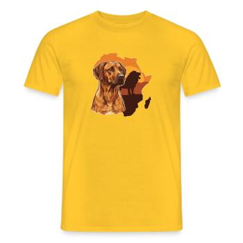 Rhodesian Ridgeback - Men's T-Shirt - yellow - Front - AI Model Male 178 dark (178cm)