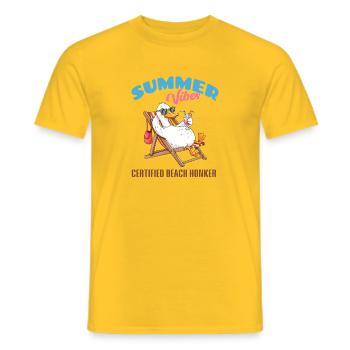 Sommervibes Gans am Strand - Männer T-Shirt - Gelb - Vorne - AI Model Male 178 dark (178cm)