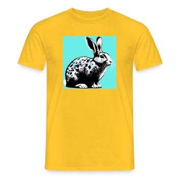 rabbit - Men's T-Shirt - yellow - Front - AI Model Male 178 dark (178cm)