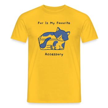 Fur Is My Favorite Accessory  - Men's T-Shirt - yellow - Front - AI Model Male 178 dark (178cm)