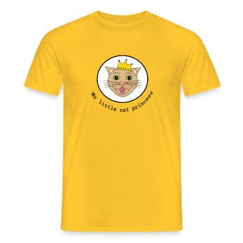 King Cat with Crown - Men's T-Shirt - yellow - Front - AI Model Male 178 dark (178cm)