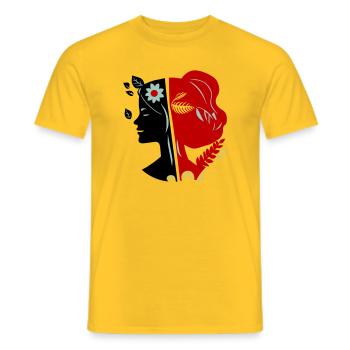 Visage de femme - T-shirt homme - jaune - Devant - AI Model Male 178 dark (178cm)