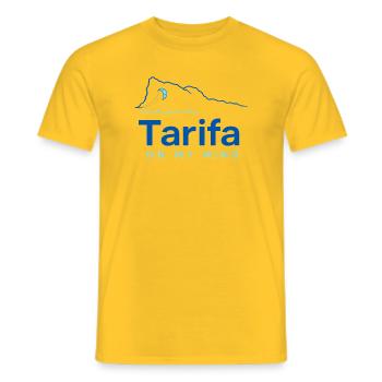 Tarifa On My Mind, Kitesurfing Andalucia Coast - Men's T-Shirt - yellow - Front - AI Model Male 178 dark (178cm)